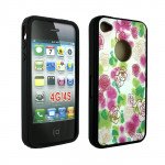 Wholesale iPhone 4 4S Rose Design Gummy Case (Rose)